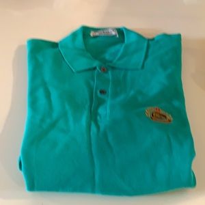 Burnerrys cotton long sleeve polo shirt extra large made in England, green color